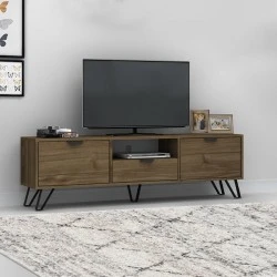 Έπιπλο τηλεόρασης Jasmine Megapap χρώμα καρυδί 170x35x50εκ.