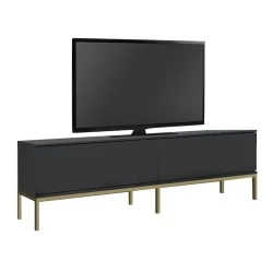 Lord Megapap melamine tv stand in black - gold color 180x30x47cm. Lord Megapap melamine tv stand in black - gold color 180x30x47cm.