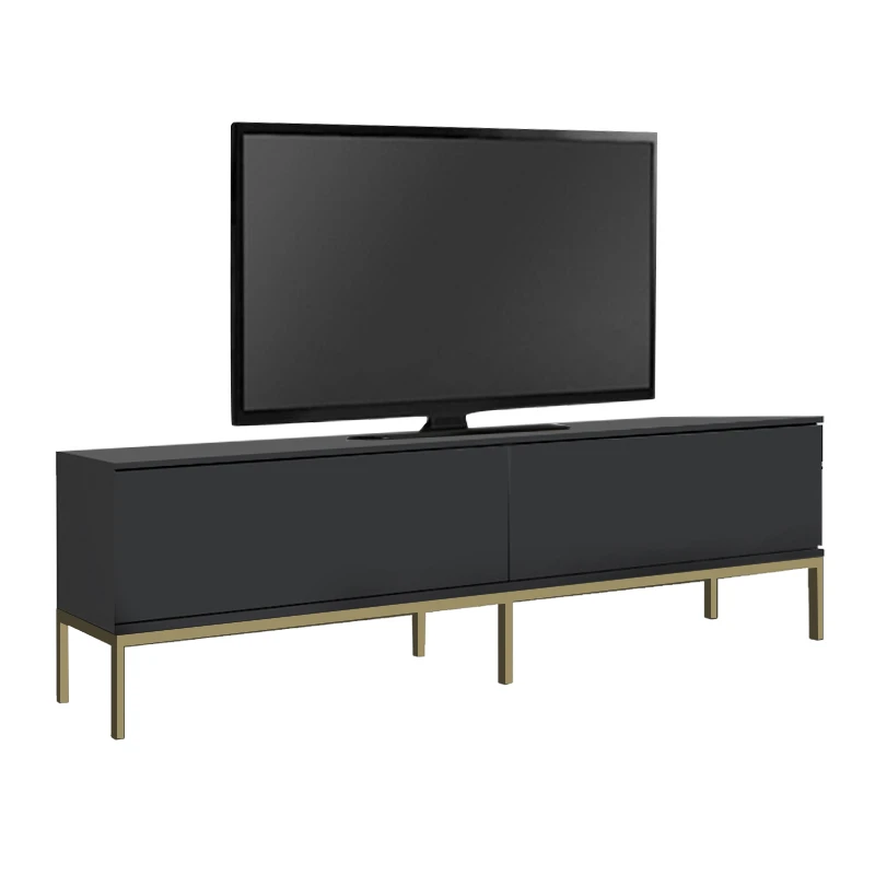 Lord Megapap melamine tv stand in black - gold color 180x30x47cm.
