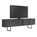 Έπιπλο τηλεόρασης Luxe Megapap χρώμα ανθρακί - χρυσό 180x30x50εκ.