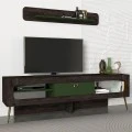 Έπιπλο τηλεόρασης Miladra Megapap χρώμα μαύρο rebab - λαδί 180x31x55εκ.