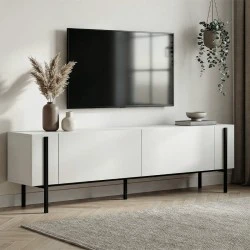 Nexus Megapap melamine TV stand in white color 180x30x45.5cm. Nexus Megapap melamine TV stand in white color 180x30x45.5cm.