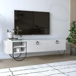 Έπιπλο τηλεόρασης Norfolk Megapap χρώμα λευκό 151x35x43εκ.