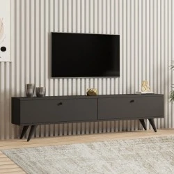 Paris Megapap melamine TV stand in anthracite color 160x25x35cm. Paris Megapap melamine TV stand in anthracite color 160x25x35cm.