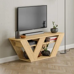 Έπιπλο τηλεόρασης Pipralla Megapap χρώμα sapphire oak 110x30x40εκ.