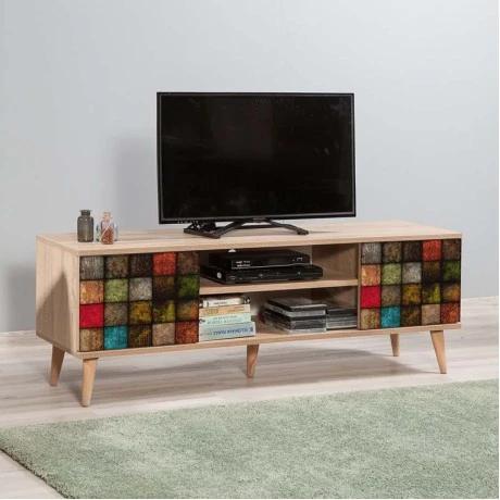 Soho Megapap melamine TV furniture in sonoma color 140x40x50cm.