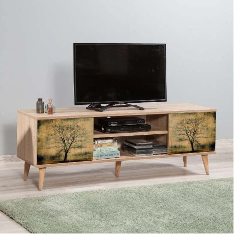 Soho Megapap melamine TV furniture in sonoma color 140x40x50cm.