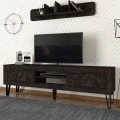 Έπιπλο τηλεόρασης Taragona Megapap χρώμα μαύρο rebab 180x29,5x55εκ.