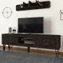 Έπιπλο τηλεόρασης Taragona Megapap χρώμα μαύρο rebab 180x29,5x55εκ.