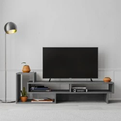 Έπιπλο τηλεόρασης Tetra Megapap χρώμα γκρι ρετρό 136,7x40x42εκ.