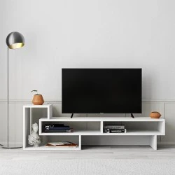 Έπιπλο τηλεόρασης Tetra Megapap χρώμα λευκό 136,7x40x42εκ.