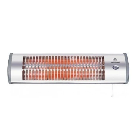Human LX2900A 1500W electric quartz heater with 3 lamps in silver color 55x12,5x15cm.