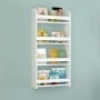 Montessori Megapap melamine wall bookshelf in white color 60x15x120cm.