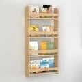 Montessori Megapap melamine wall bookshelf in sapphire oak color 60x15x120cm.