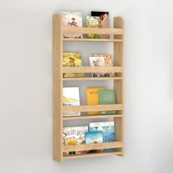Montessori Megapap melamine wall bookshelf in sapphire oak color 60x15x120cm. Montessori Megapap melamine wall bookshelf in sapphire oak color 60x15x120cm.