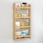 Montessori Megapap melamine wall bookshelf in sapphire oak color 60x15x120cm.