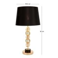 GOLD METAL TABLE LAMP 33Χ62CM WITH CIRCLES AND BLACK FABRIC SHADE