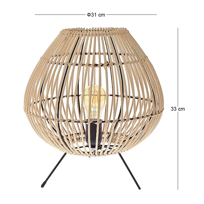 ΕΠΙΤΡΑΠΕΖΙΟ ΛΑΜΠΑΤΕΡ RATTAN Φ31Χ33ΕΚ