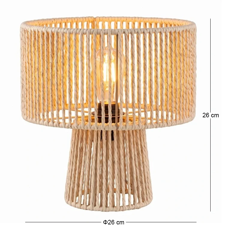 NATURAL ROPE TABLE LAMP D26X26CM