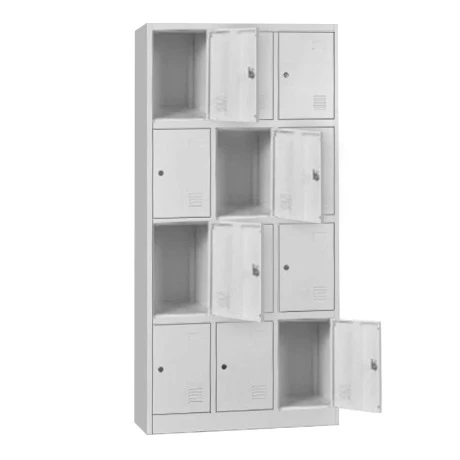 Φοριαμός Locker μεταλλικός 12 θέσεων χρώμα λευκό 90x40x185εκ.