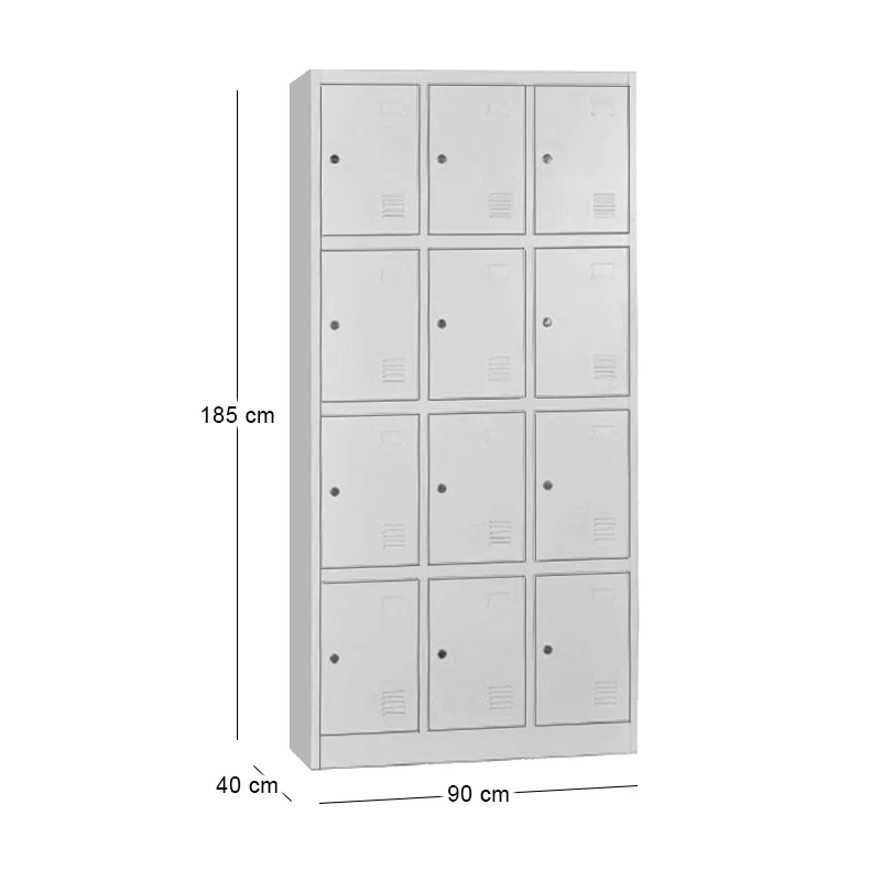 12-LOCKER Metal 90x40x185 White