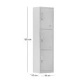 3-LOCKER Metal 38x45x185cm White