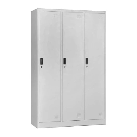 Φοριαμός Locker τριπλός μεταλλικός χρώμα λευκό 115x45x185εκ.