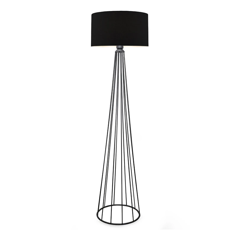 Faraday Megapap metallic/fabric floor lamp in black color 38x21x155cm.