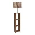 Launo Megapap Mdf/fabric/Pvc floor lamp in brown/walnut color 38x38x150cm.