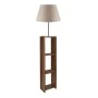 Φωτιστικό δαπέδου Launo Megapap υφασμάτινο Pvc/MDF χρώμα μπεζ/καρυδί 38x38x150εκ.