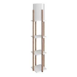 Nora Megapap flora lamp MDF - fabric in natural - white color 21x21x135cm. Nora Megapap flora lamp MDF - fabric in natural - white color 21x21x135cm.