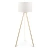 Φωτιστικό δαπέδου Rosling Megapap Mdf/ύφασμα Pvc χρώμα φυσικό/λευκό 38x21x140εκ.
