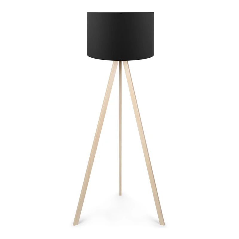 Rosling Megapap Mdf/fabric/Pvc floor lamp in natural/black color 38x21x140cm.