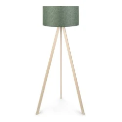 Rosling Megapap Mdf/fabric/Pvc floor lamp in natural/khaki green color 38x38x140cm. Rosling Megapap Mdf/fabric/Pvc floor lamp in natural/khaki green color 38x38x140cm.