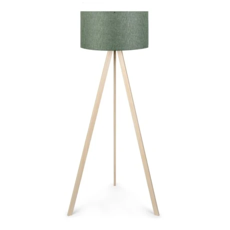 Φωτιστικό δαπέδου Rosling Megapap Mdf/ύφασμα Pvc χρώμα φυσικό/χακί 38x38x140εκ.