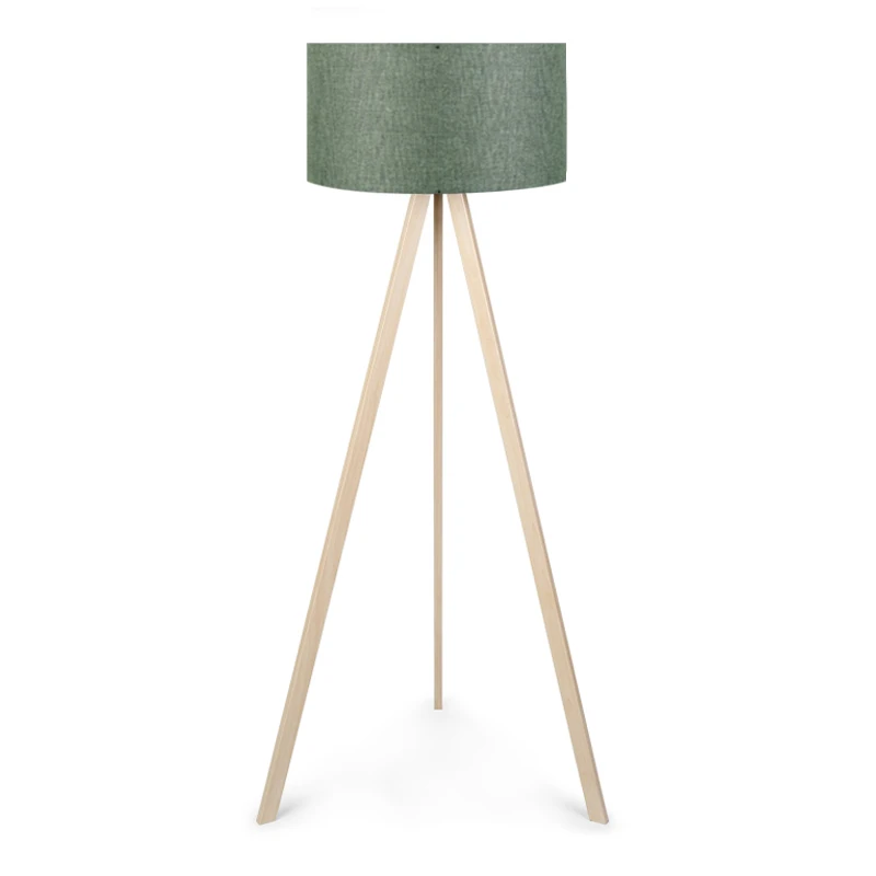 Rosling Megapap Mdf/fabric/Pvc floor lamp in natural/khaki green color 38x38x140cm.