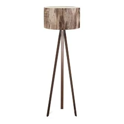 Rosling Megapap Mdf/fabric/Pvc floor lamp in walnut/brown color 38x21x140cm. Rosling Megapap Mdf/fabric/Pvc floor lamp in walnut/brown color 38x21x140cm.