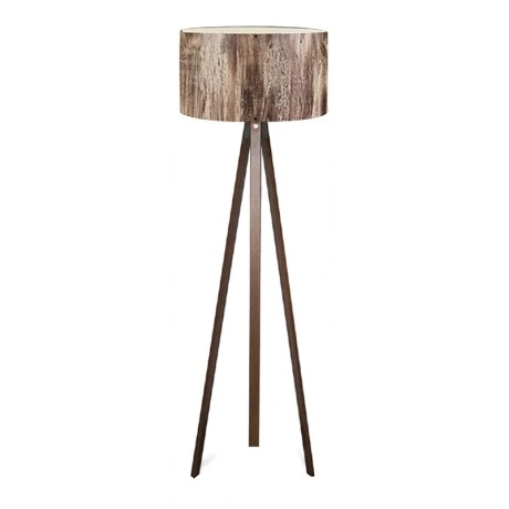 Φωτιστικό δαπέδου Rosling Megapap Mdf/ύφασμα Pvc χρώμα καρυδί/καφέ 38x21x140εκ.