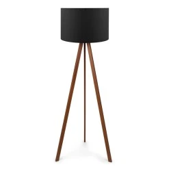 Rosling Megapap Mdf/fabric/Pvc floor lamp in walnut/black color 38x21x140cm. Rosling Megapap Mdf/fabric/Pvc floor lamp in walnut/black color 38x21x140cm.
