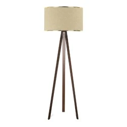 Rosling Megapap Mdf/fabric/Pvc floor lamp in walnut/beige color 38x21x140cm. Rosling Megapap Mdf/fabric/Pvc floor lamp in walnut/beige color 38x21x140cm.