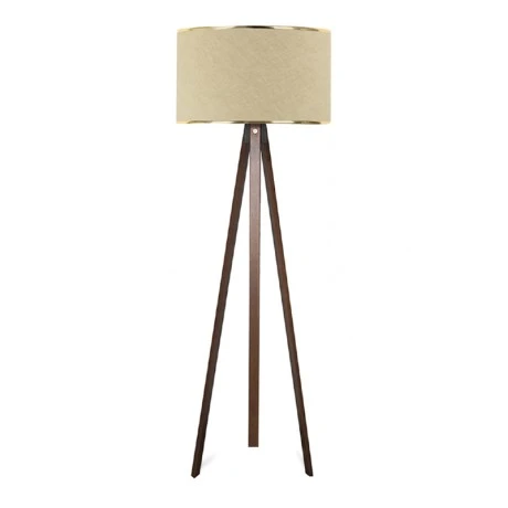 Φωτιστικό δαπέδου Rosling Megapap Mdf/ύφασμα Pvc χρώμα καρυδί/μπεζ 38x21x140εκ.