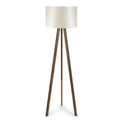 Rosling Megapap Mdf/fabric/Pvc floor lamp in walnut/beige color 38x21x140cm. Rosling Megapap Mdf/fabric/Pvc floor lamp in walnut/beige color 38x21x140cm.