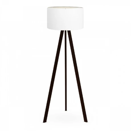 Φωτιστικό δαπέδου Rosling Megapap Mdf/ύφασμα Pvc χρώμα μαύρο - λευκό 38x38x140εκ.