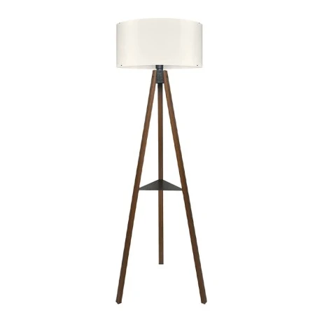 Thomas Megapap E27 MDF - Fabric pvc floor lamp in walnut - cream color 38x38x135cm.