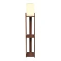 Φωτιστικό δαπέδου Verma I Megapap E27 Mdf/ύφασμα Pvc χρώμα καρυδί - κρεμ 18,5x18,5x142εκ.