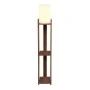 Φωτιστικό δαπέδου Verma I Megapap E27 Mdf/ύφασμα Pvc χρώμα καρυδί - κρεμ 18,5x18,5x142εκ.