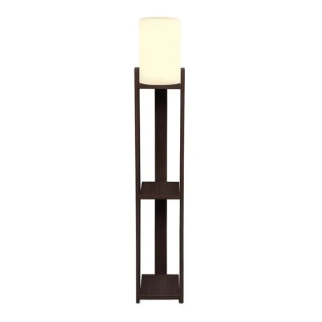 Verma I Megapap E27 MDF - Fabric pvc floor lamp in wenge - cream color 18.5x18.5x142cm.