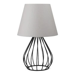 Akerlind Megapap fabric/Pvc/metallic table lamp in light grey/black color 22x17x36cm. Akerlind Megapap fabric/Pvc/metallic table lamp in light grey/black color 22x17x36cm.