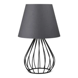 Akerlind Megapap fabric/Pvc/metallic table lamp in light anthracite/black color 22x17x36cm. Akerlind Megapap fabric/Pvc/metallic table lamp in light anthracite/black color 22x17x36cm.
