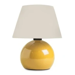 Alaska Megapap E27 metal - fabric pvc in yellow - cream color Ø22x30cm. Alaska Megapap E27 metal - fabric pvc in yellow - cream color Ø22x30cm.